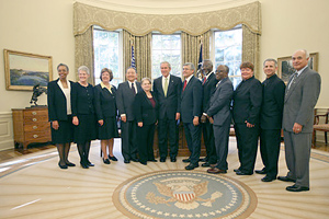Dr. Judith A. Todd, in the Oval Office of the White House, in recognition of the 2006 Presidential Award for Excellence in Science, Mathematics, and Engineering Mentorin Dr. Judith A. Todd, in the Oval Office of the White House, in recognition of the 2006 Presidential Award for Excellence in Science, Mathematics, and Engineering Mentorin